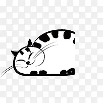 大肥猫简笔画矢量图