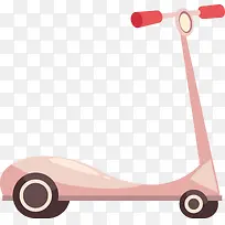 一个粉色儿童滑板车
