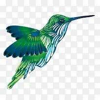 绿色的飞舞的翠鸟