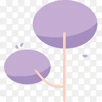 紫色圆形树矢量卡通时尚大树