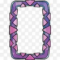 紫色三角手绘相框