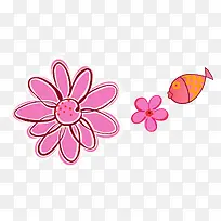 粉红花卉彩绘背景