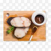 菜板鳕鱼块鳕鱼肉日式美食摆盘