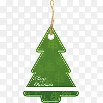 抽象绿色圣诞树吊牌