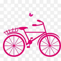 粉色手绘自行车