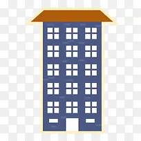 矢量手绘卡通城市住宅楼插画