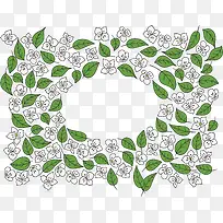 手绘美丽茉莉花花纹