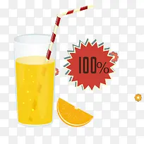 橙汁饮料促销矢量图