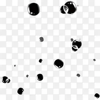 黑色白斑点小球和透明泡泡素材