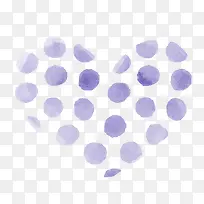 水彩绘紫色心形矢量图