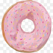 粉红色手绘风甜甜圈