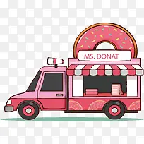 粉色甜甜圈餐车