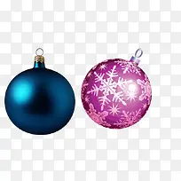 蓝色和紫色圣诞球