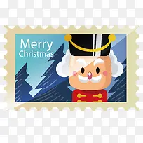 圣诞老人设计邮票简约素材