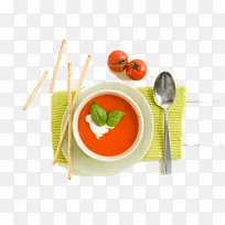 盘子里的番茄汤