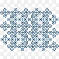 蓝色六边形线性花纹