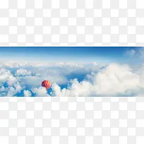 蓝天白云天空氢气球