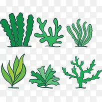 绿色青青草海底植物