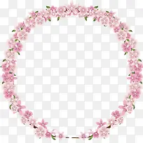 美丽粉红樱花花环