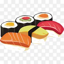 矢量手绘美味寿司