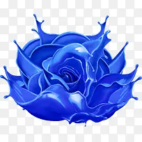绽放的蓝油漆玫瑰花