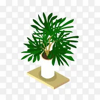 矢量手绘办公室绿色植物