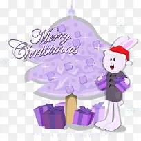 圣诞节圣诞树紫色PNG矢量素材
