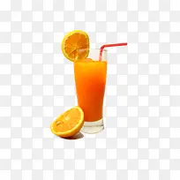 一杯美味的橙汁实物图