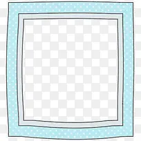 浅蓝色波点卡通手绘正方形相框