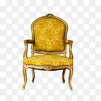金色木质框架棉质坐垫座椅古代器