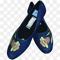 蓝色绣花鞋