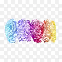 彩色手指纹PNG