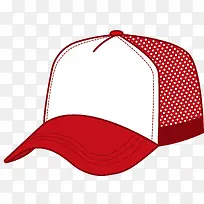 红白色扁平风格帽子