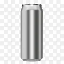 银色光滑的金属罐子实物