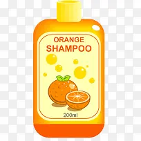 卡通橙色洗发水瓶