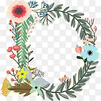 手绘植物花卉创意英文字母D