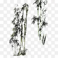 中国水墨风描画竹林