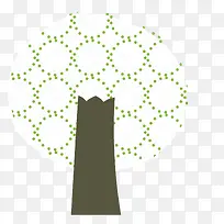 绿色圆形图案装饰小树