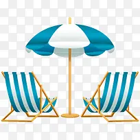 沙滩太阳伞和椅子