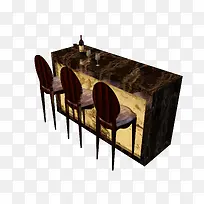 大理石棕色欧式酒柜吧台桌