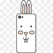 兔子耳朵矢量少女手机壳