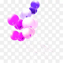 白色粉色紫色气球