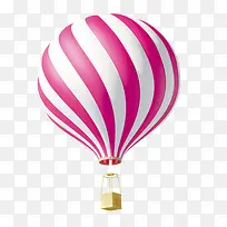 粉色白色条纹相间热气球
