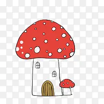 卡通简约蘑菇房屋