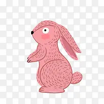 粉色卡通小兔子矢量图