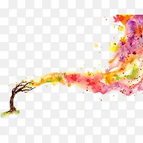 彩色手绘树