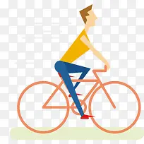 一个男士骑着自行车运动