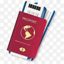 深红色护照通行证装饰图案