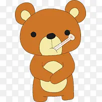 生病的小熊矢量图