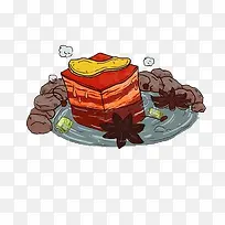卡通红烧肉